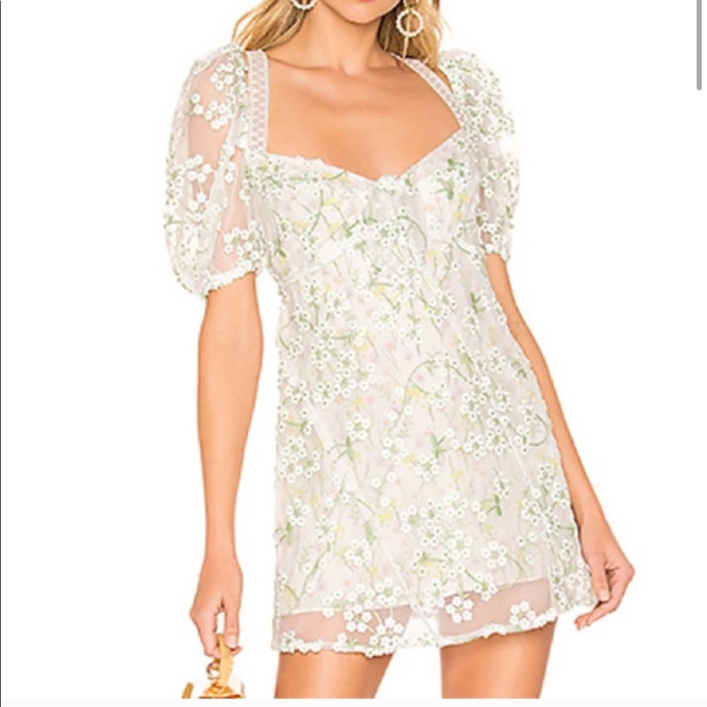 For love & lemons eclair mini dress ivory floral
